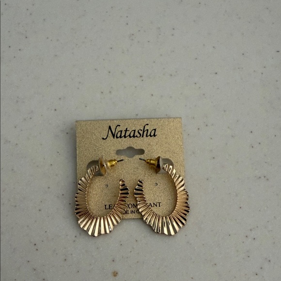 Natasha Couture Jewelry - Natasha Couture Gold Textured Earrings
